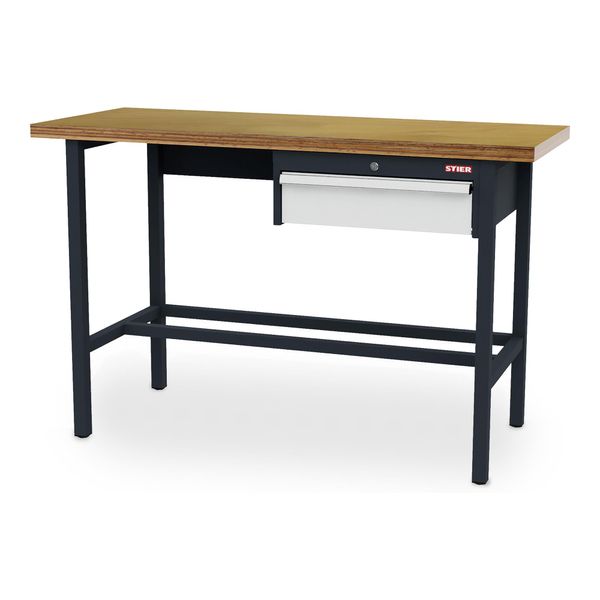 Stier Werkbank Mit 1X150 Mm Schublade Bxtxh 1500X600X960 Mm Ral 7016 / Ral 7035 (906293)-image