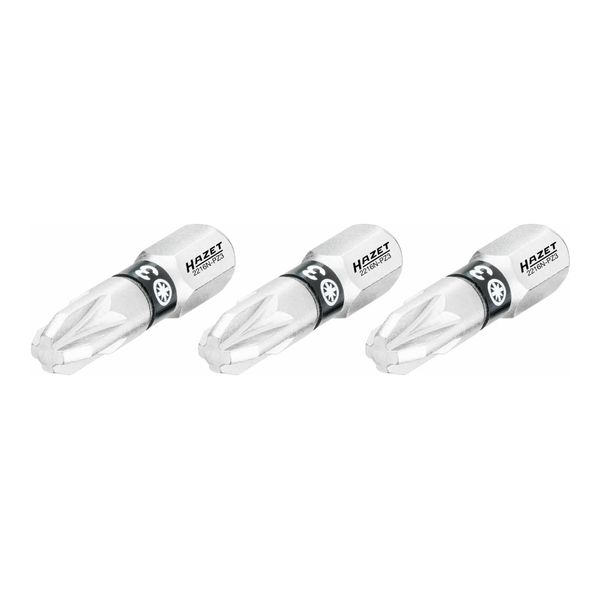 Hazet Bit 2216N-PZ3/3, Sechskant Massiv 6,3 (1/4 Zoll), Pozidriv Profil Pz, PZ3, Anzahl Werkzeuge: 3)-image