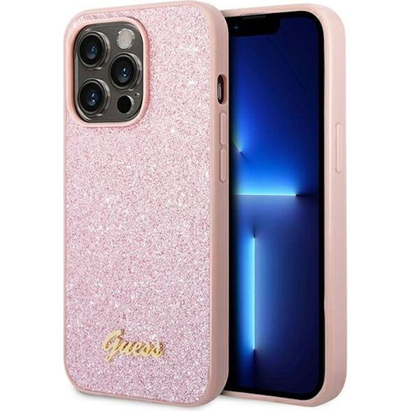 Guess Guhcp14Xhggshp Custodia Rigida Iphone 14 Pro Max6,7 RóżOwy/Rosa Glitter Script-image