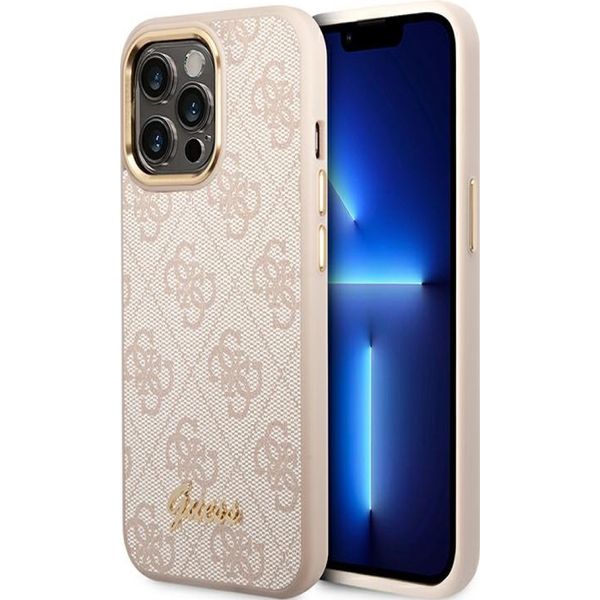 Guess Guhcp14Xhg4Shp Iphone 14 Pro Max6.7 RóżOwy/Pink Custodia Rigida 4G Vintage Gold Logo-image