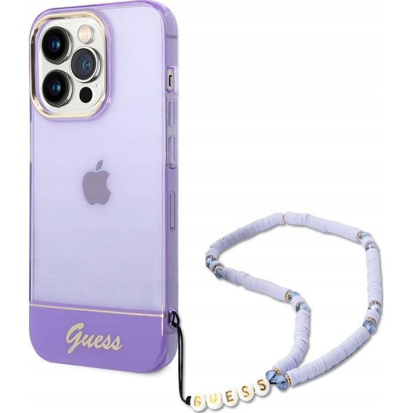 Guess Guhcp14Xhgcohu Iphone 14 Pro Max6,7 Fioletowy/Purple Hardcase Translucent Pearl Strap-image