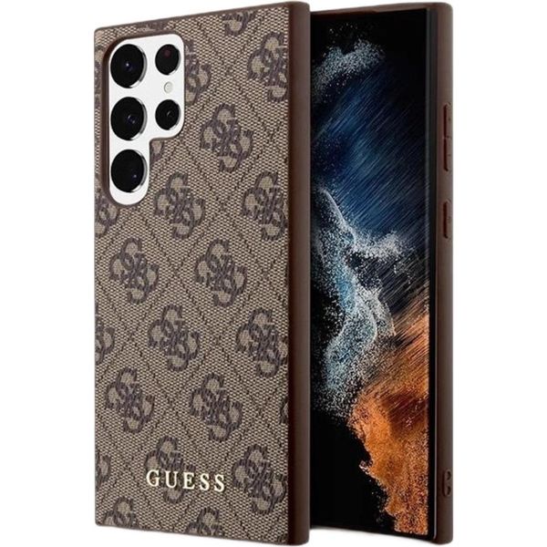 Guess Guhcs23Lg4Gfbr S23 Ultra S918BrąZowy/Brown Custodia Rigida 4G Logo Oro Metallo-image
