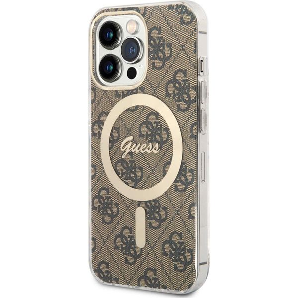 Guess Guhmp13Lh4Stw Custodia Rigida 4G Magsafe Per Iphone 13 Pro / 136,1 BrąZowy/Brown-image