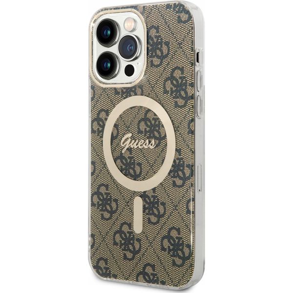 Guess Guhmp14Xh4Stw Custodia Rigida 4G Magsafe Per Iphone 14 Pro Max6.7 BrąZowy/Brown-image