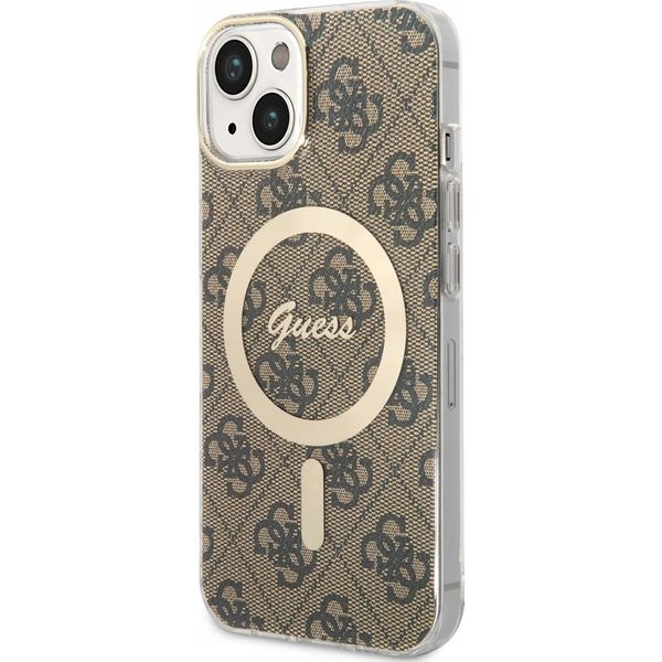 Guess Guhmp14Sh4Stw Custodia Rigida 4G Magsafe Per Iphone 14 / 15 / 136.1 BrąZowy/Brown-image