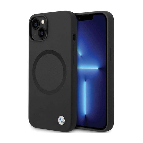 Bmw Bmhmp14Ssilbk2 Iphone 14 / 15 / 13 6.1 Czarny/Nero Firma Liquido Silicone Magsafe-image