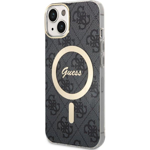Guess Guhmp15Sh4Stk Custodia Rigida Per Iphone 15 / 14 / 13 6.1 Czarny/Nero Iml 4G Magsafe-image
