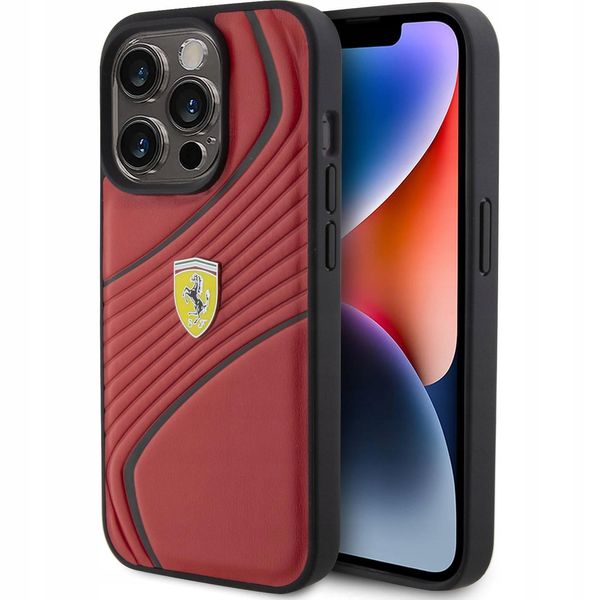 Ferrari Fehcp15Lptwr Custodia Rigida Iphone 15 Pro 6.1 Czerwony/Red Twist Metal Logo-image