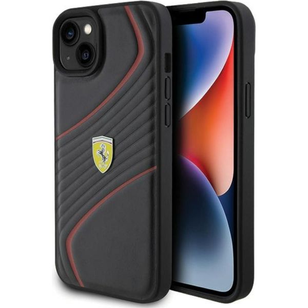 Ferrari Fehcp15Mptwk Custodia Rigida Iphone 15 Plus / 14 Plus 6.7 Czarny/Nero Logo Twist Metal-image
