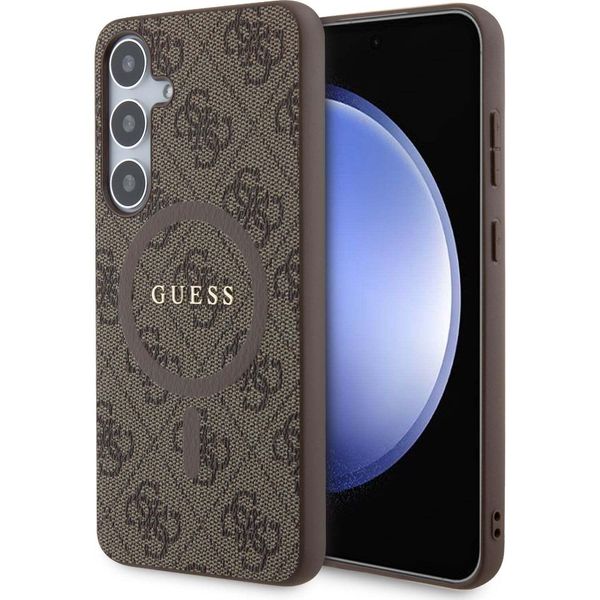 Guess Guhms24Mg4Gfrw S24+ S926 BrąZowy/Brown Hardcase 4G Collection Leather Metal Logo Magsafe-image
