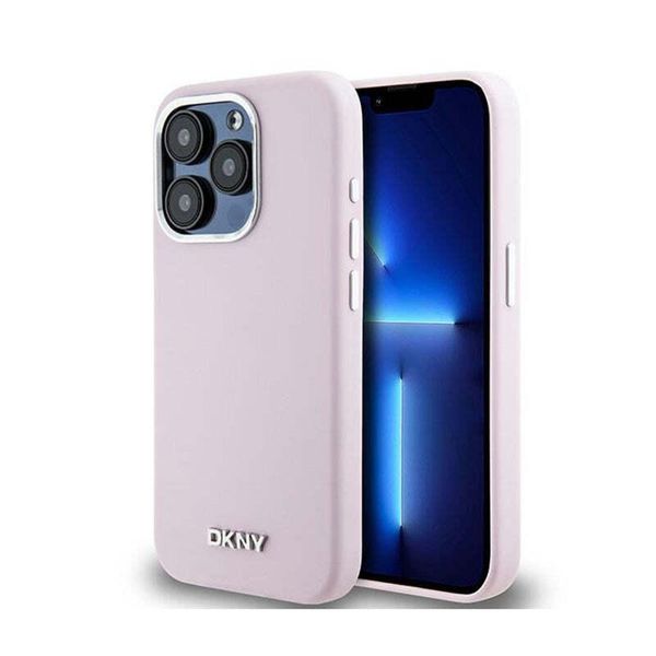 Dkny Dkhmp15Lsmchlp Iphone 15 Pro 6.1RóżOwy/Rosa Custodia Rigida In Silicone Liquido Piccolo Metallo Logo Magsafe-image