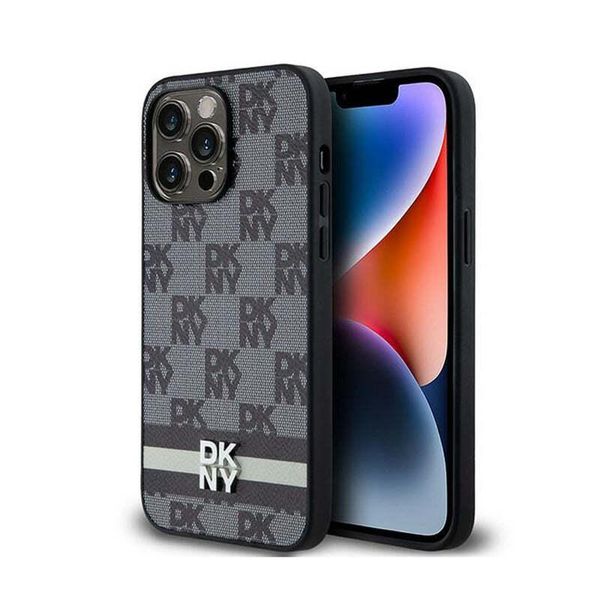 Dkny Dkhcp14Xpcptssk Custodia Rigida Per Iphone 14 Pro Max6.7 Czarny/Nero In Pelle Con Motivo Mono A Scacchi E Strisce Stampate-image