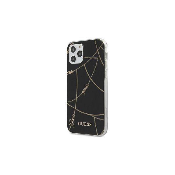Guess Guhcp12Spcuchbk Iphone12 Mini 5,4 Czarny/Nero Custodia Rigida Collezione Catena Oro-image