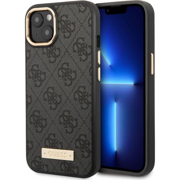 Guess Guhmp14Mu4Gprk Custodia Rigida 4G Logo Plate Magsafe Per Iphone 14 Plus / 15 Plus 6.7 Nero/Nero-image