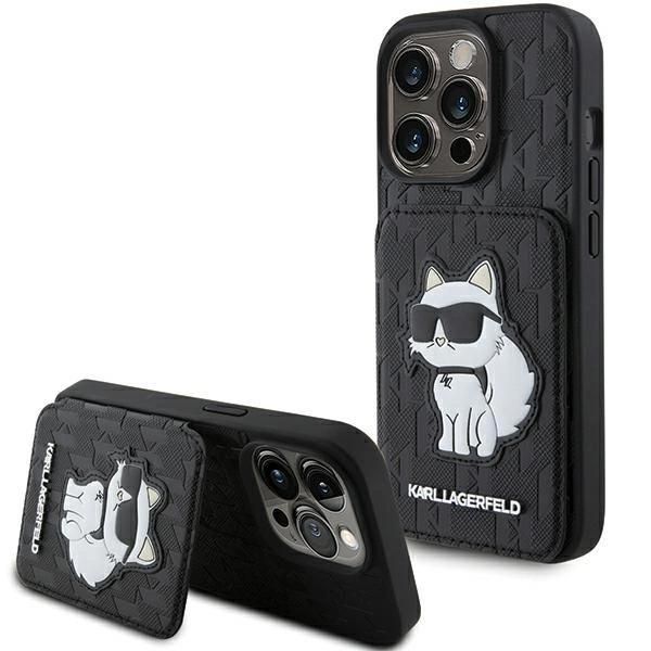 Karl Lagerfeld Klhcp15Xsakcnsck Custodia Rigida Per Iphone 15 Pro Max 6.7 Czarny/Nero Saffiano E Stand Monogram Choupette-image