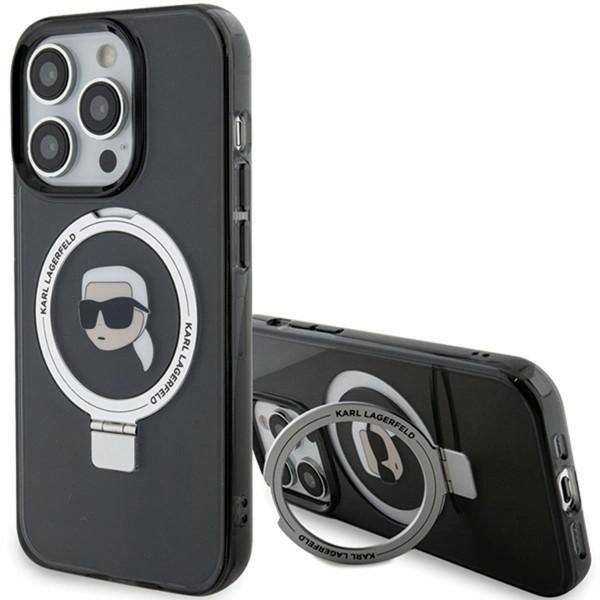 Karl Lagerfeld Klhmp15Xhmrskhk Custodia Rigida Per Iphone 15 Pro Max 6.7 Czarny/Nero Anello Stand Karl Head Magsafe-image