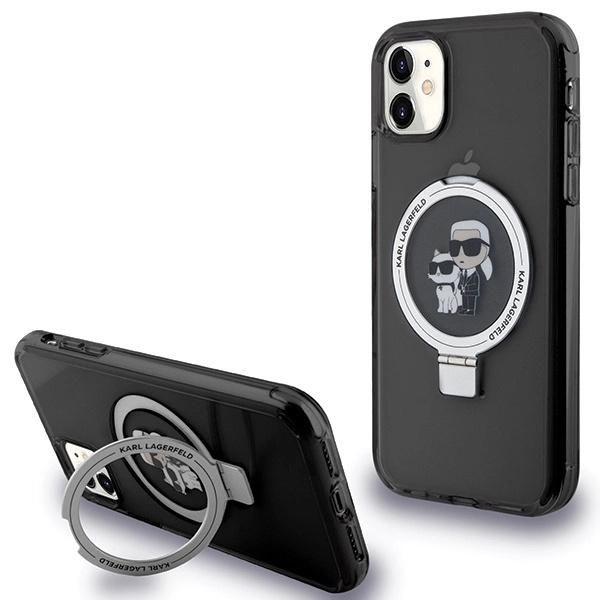 Karl Lagerfeld Klhmn61Hmrskck Custodia Rigida Per Iphone 11 / Xr 6.1 Czarny/Nero Supporto Ad Anello Karl&Choupettte Magsafe-image