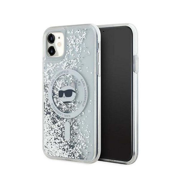 Karl Lagerfeld Klhmn61Lgchsgh Custodia Rigida Per Iphone 11 / Xr 6.1 Trasparente Liquido Glitter Choupette Testa Magsafe-image