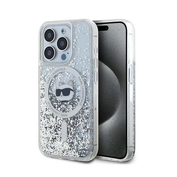 Karl Lagerfeld Klhmp13Llgchsgh Custodia Rigida Per Iphone 13 Pro / 13 6.1 Trasparente Liquido Glitter Choupette Testa Magsafe-image