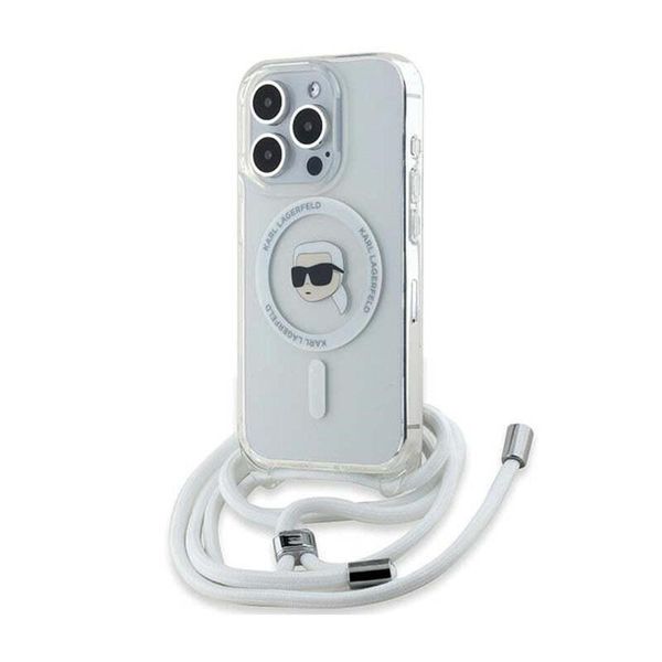 Karl Lagerfeld Klhmp15Lhckhnt Custodia Rigida Per Iphone 15 Pro 6.1 Crossbody Trasparente Iml Karl Head Magsafe-image