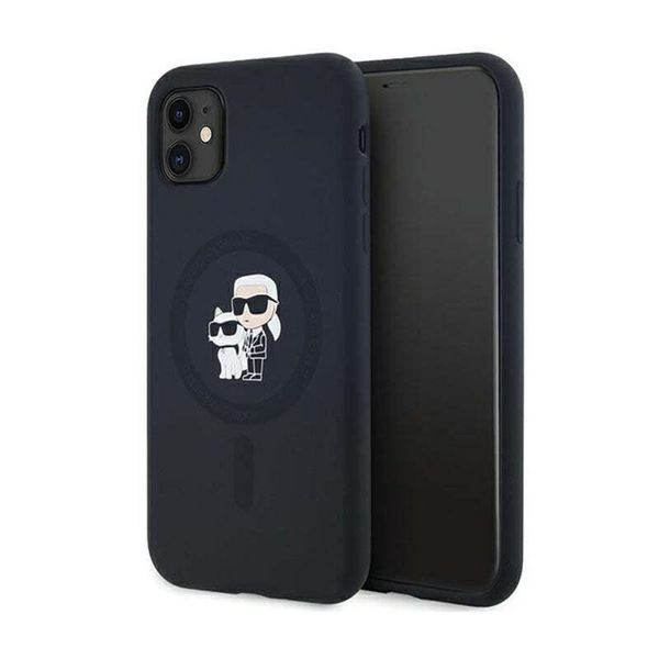 Karl Lagerfeld Klhmn61Scmkcrhk Custodia Rigida Per Iphone 11 / Xr 6.1 Czarny/Nero Silicone Karl & Choupette Magsafe-image