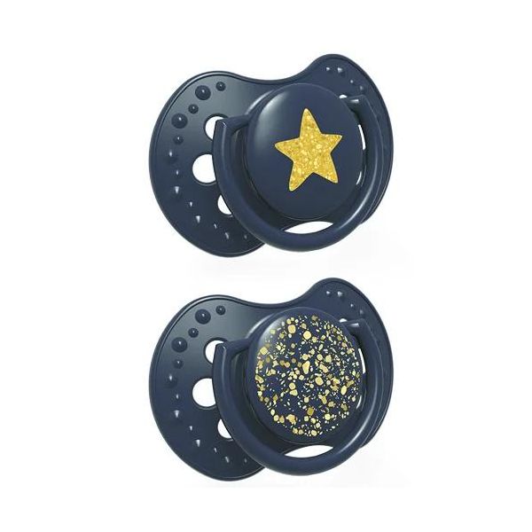 Lovi Succhietto In Silicone Dinamico Stardust Blue 3-6 M 2 Pz. 22/893_Blue-image
