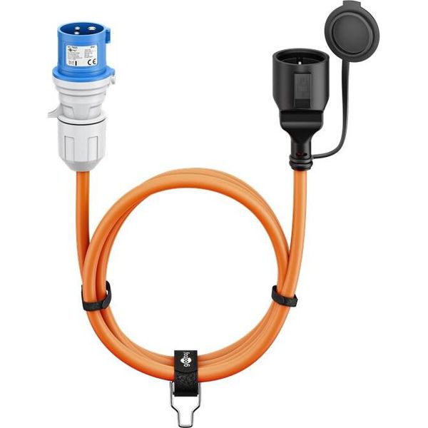 Goobay 76223 Cavo Adattatore Cee, Accoppiamento Spina Cee - Contatto Di Terra, 1,5 M, 1,5 M, Arancione - Cavo Da Campeggio Per Aree Esterne, 16 A / 230 V-image
