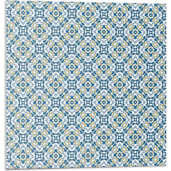 Motivo Geometrico Con Fiori - Autoadesivo - Rivestimenti Murali - Decorazioni Murali - Pannelli Murali Decorativi - Pannelli Murali 3D - Design Murale Autoadesivo - 4 Pezzi 50 X 50 Cm-image