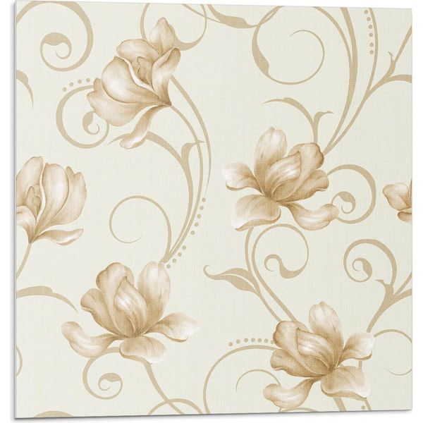 Motivo Floreale Con Onde - Piastrelle Autoadesive - Piastrelle In Pvc - Piastrelle In Vinile - Piastrelle Autoadesive 3D - Adesivi Per Piastrelle - Piastrelle Per Cucina E Bagno - 4 Pezzi 50 X 50 Cm-image
