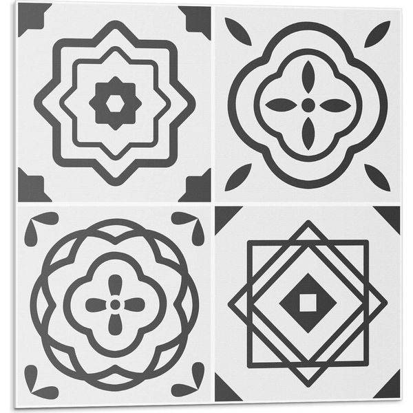 Disegni Geometrici A Quadretti - Piastrelle Autoadesive - Piastrelle In Pvc - Piastrelle In Vinile - Piastrelle Autoadesive 3D - Piastrelle Adesive - Piastrelle Per Cucina E Bagno - 20 Pezzi 20 X 20 Cm-image