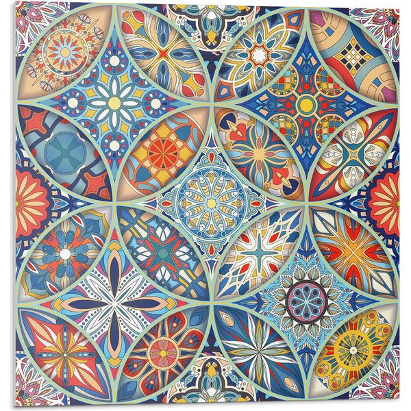Motivi A Mosaico In Simmetria - Piastrelle Autoadesive - Piastrelle Da Parete - Pannelli Da Parete - Piastrelle Autoadesive Per Bagno - Piastrelle Autoadesive Per Cucina - Carta Da Parati Autoadesiva - Decorazione Murale -20 Unità 20 X 20 Cm-image