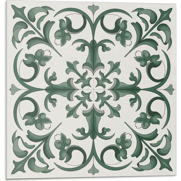 Pianta Con Motivo Floreale - Piastrelle Autoadesive - Piastrelle In Pvc - Piastrelle In Vinile - Piastrelle Autoadesive 3D - Adesivi Per Piastrelle - Piastrelle Per Cucina E Bagno - 4 Pezzi 50 X 50 Cm-image