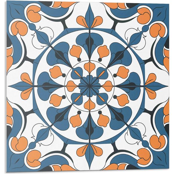 Mandala A Motivi Floreali - Piastrelle 3D Autoadesive - Pannelli In Pvc E Vinile - Piastrelle Per Cucina E Bagno - Decalcomanie Murali Decorative - 20 Pezzi 20 X 20 Cm-image