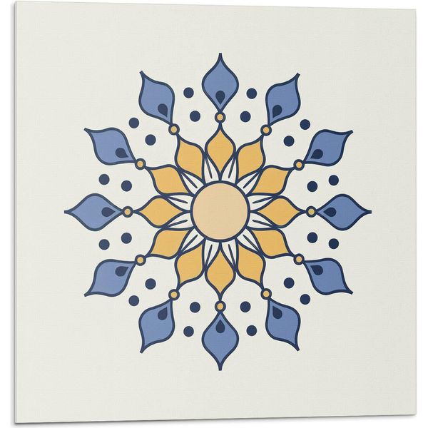 Mandala Con Motivi Floreali - Piastrelle Autoadesive - Piastrelle Da Parete - Pannelli Da Parete - Piastrelle Autoadesive Per Il Bagno - Piastrelle Autoadesive Per La Cucina - Carte Da Parati Autoadesive - Decorazione Murale - 4 Unità 50 X 50 Cm-image