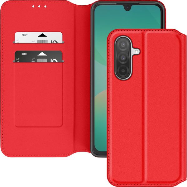 Avizar, Custodia Flip Per Samsung Galaxy A26 Con Portacarte E Supporto Video, Rosso-image