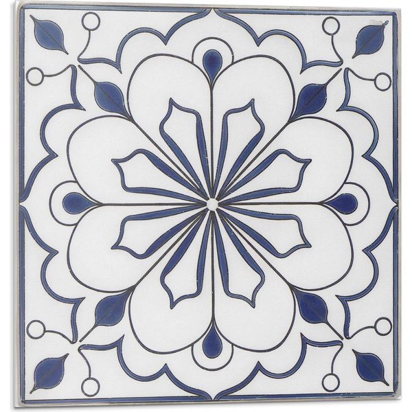 Motivo Floreale In Ceramica - Piastrelle Autoadesive - Piastrelle In Pvc - Piastrelle In Vinile - Piastrelle Autoadesive 3D - Adesivi Autoadesivi Per Piastrelle - Piastrelle Per Cucina E Bagno - 4 Pezzi 50 X 50 Cm-image