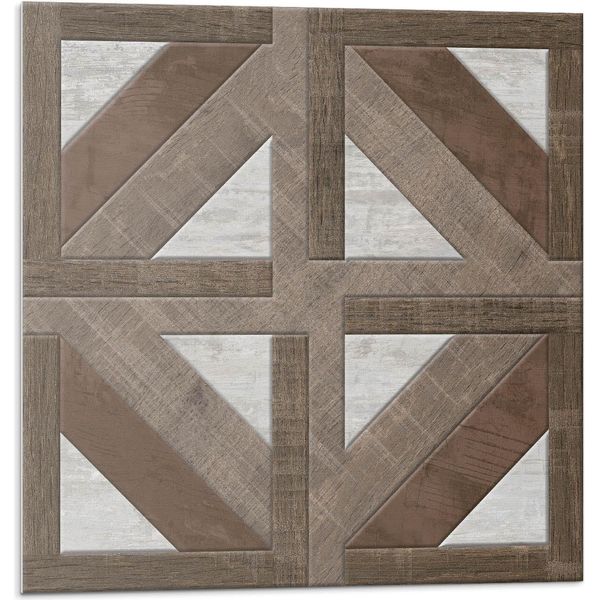 Geometria Di Legno E Cemento - Piastrelle Autoadesive - Piastrelle Da Parete - Pannelli Da Parete - Piastrelle Autoadesive Per Il Bagno - Piastrelle Autoadesive Per La Cucina - Carta Da Parati Autoadesiva - Decorazioni Murali - 4 Unità 50 X 50 Cm-image