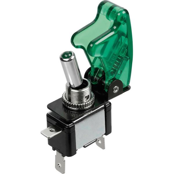 Interruttore A Leva Con Fusibile - 12/24V - Verde - 20A-image