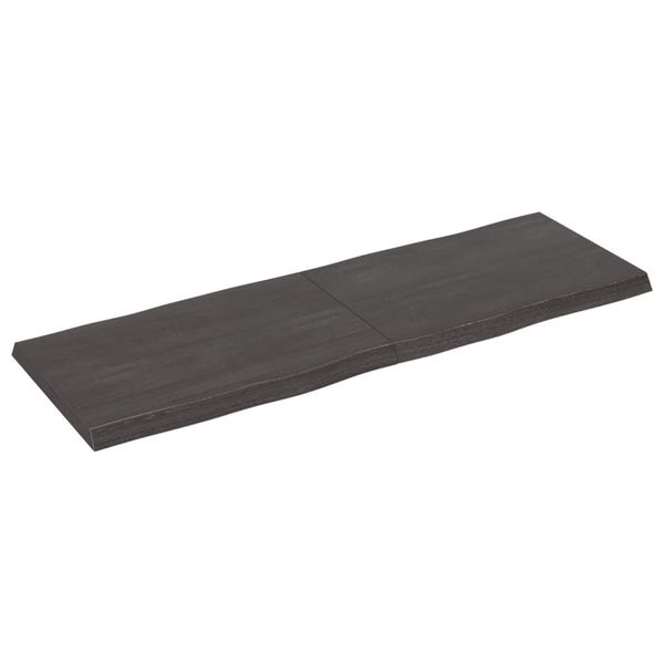 Piano Del Tavolo 120X40X(2-4) Cm In Legno Massiccio Trattato Bordo Albero-image