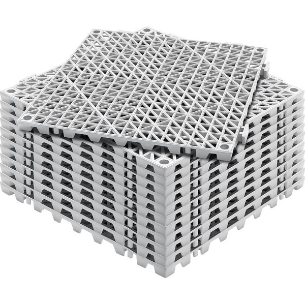 Vevor Piastrelle Ad Incastro 12 Pz. Piastrelle Per Pavimenti Piastrelle Per Pavimenti Drenanti, Piastrelle Per Pavimenti 30 X 30 Cm Piastrelle Per Pavimenti Quadrati Per Esterni Terrazza Piastrelle Per Pavimenti In Pvc Bagno, Piscina, Toilette, Grigio-image