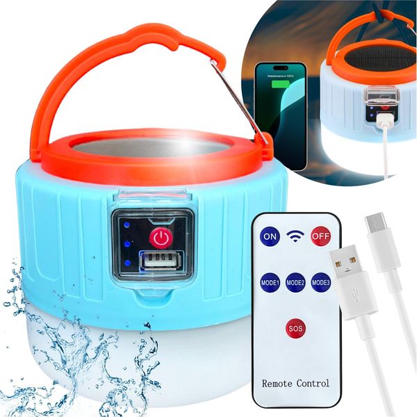 Torcia Solare 2In1, Lampada Solare Portatile Impermeabile Ad Energia Solare Per Campeggio, Emergenza Powerbank Blixtar-image