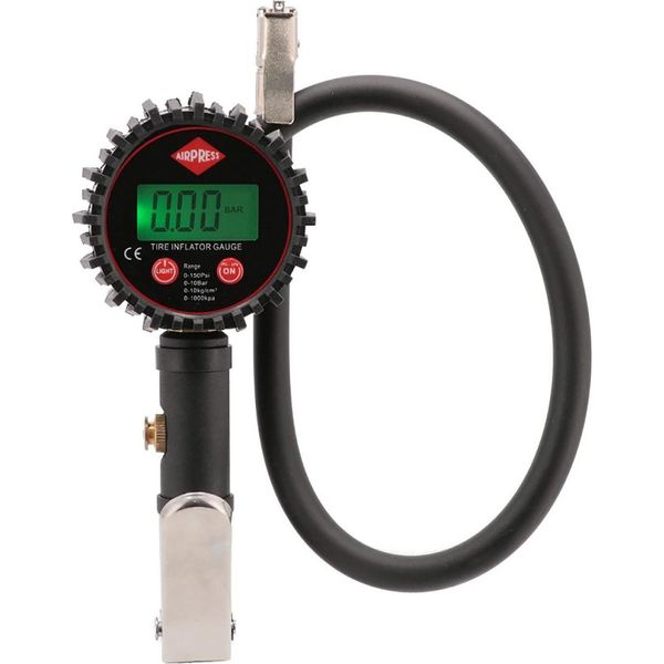 Gonfiatore Per Pneumatici Airpress Digitale 10 Bar Tubo Da 60 Centimetri-image