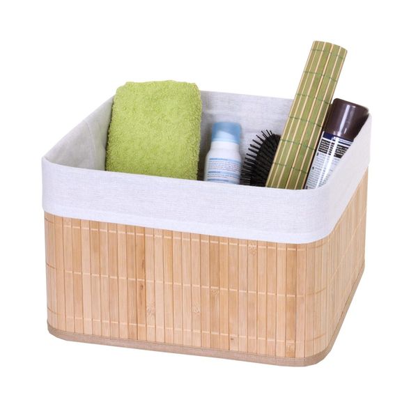 2Er-Set Aufbewahrungskorb MCW-C21, Korb Aufbewahrungsbox Ordnungs-/Sortierbox Regalkorb, Bambus 33X33X23Cm ~ Natur-image