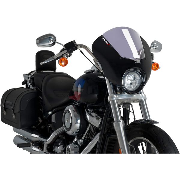 Cupolino Puig Semicarenato Fumè Chiaro Per Harley Davidson Softail Low Rider-image