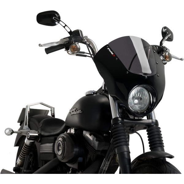 Cupolino Puig Semicarenato Fumè Scuro Per Harley Davidson Dyna Street Bob-image