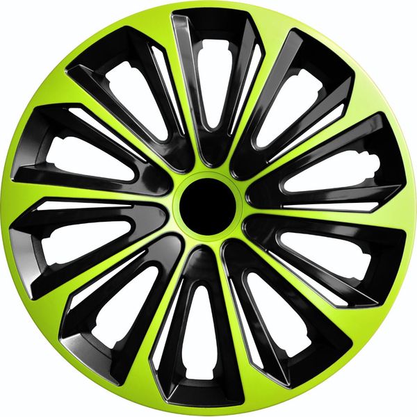 Nrm Strong Duo Copriruota Per Cerchi In Acciaio Set Di 4 Verde/Nero 14""-image