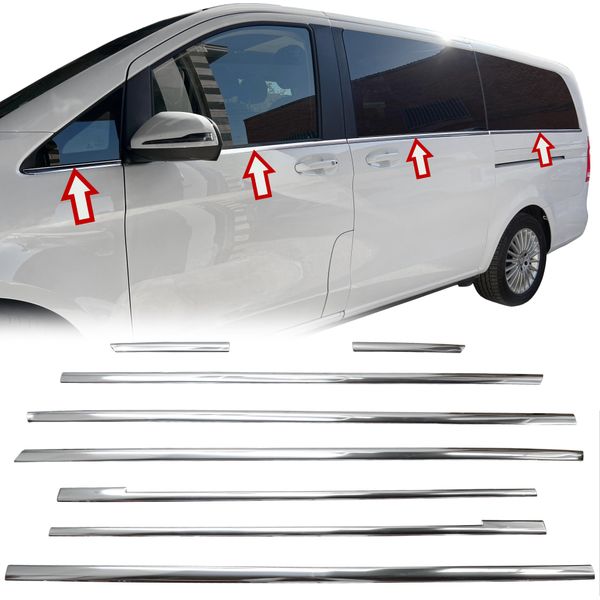 Finestrini In Acciaio Inox Offerta Chrome Per Vw Touran 1T1 1T2 2003-2010 Kit 8TLG-image