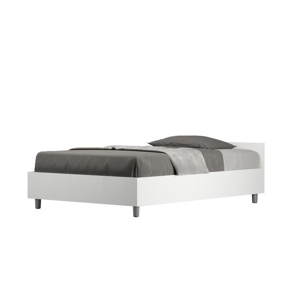 Ityhome - Letto Una Piazza E Mezza Contenitore 120X190 Bianco Frassino Nuamo-image