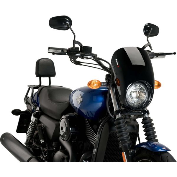 Cupolino Puig Semicarenato Nero Per Harley Davidson Street-image