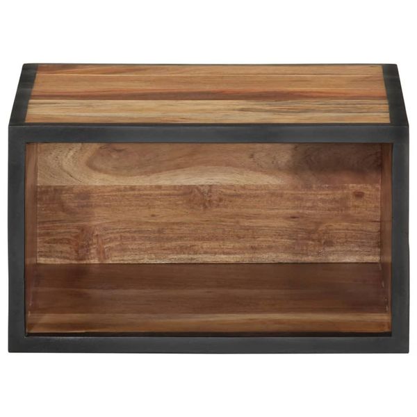 Syfax™ Comodino A Parete 35X35X20 Cm In Legno Massello Di Acacia-image